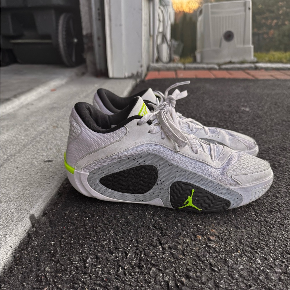 Nike White and Neon Green Athletic Shoes